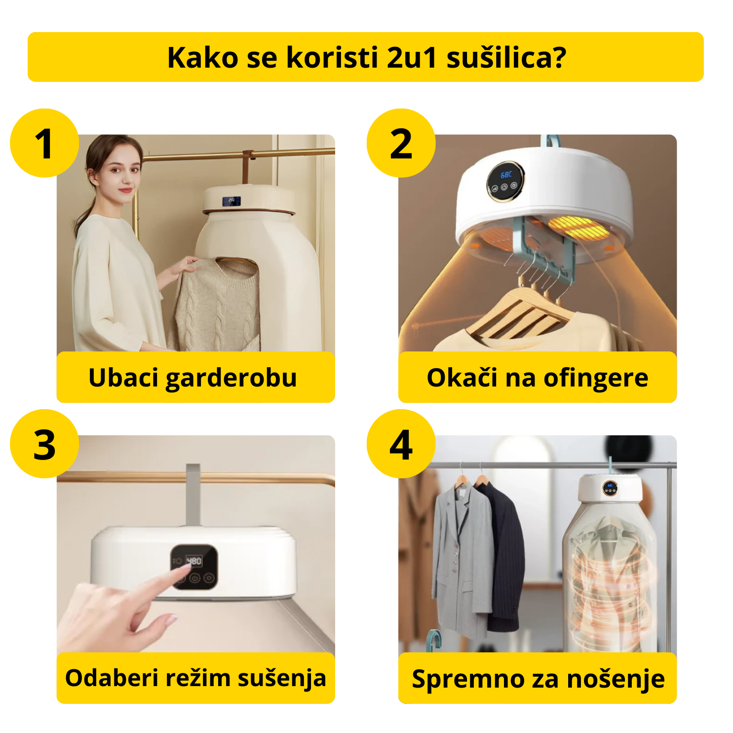 2 u 1 sušilica i ispravljač za odeću